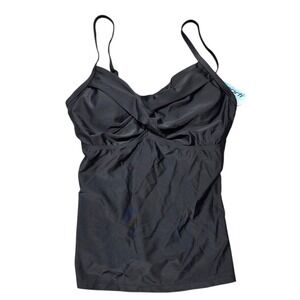 Sporti Active Twist Underwire‎ Tankini Top Women 36D/DD Black Nylon Lycra SMA002